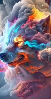 Diamond Painting  Wolf in den Wolken